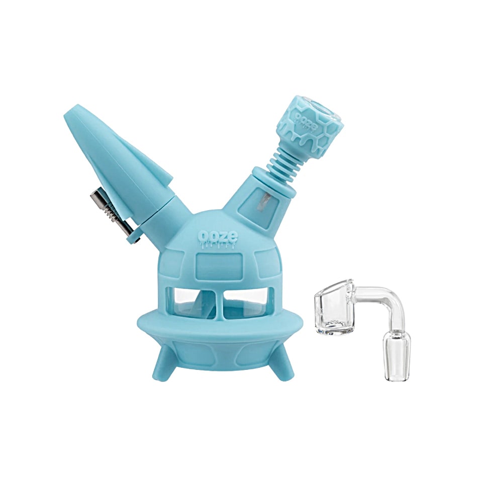 Ooze Silicone 4-IN-1 UFO Waterpipe/Rig - AQUA TEAL